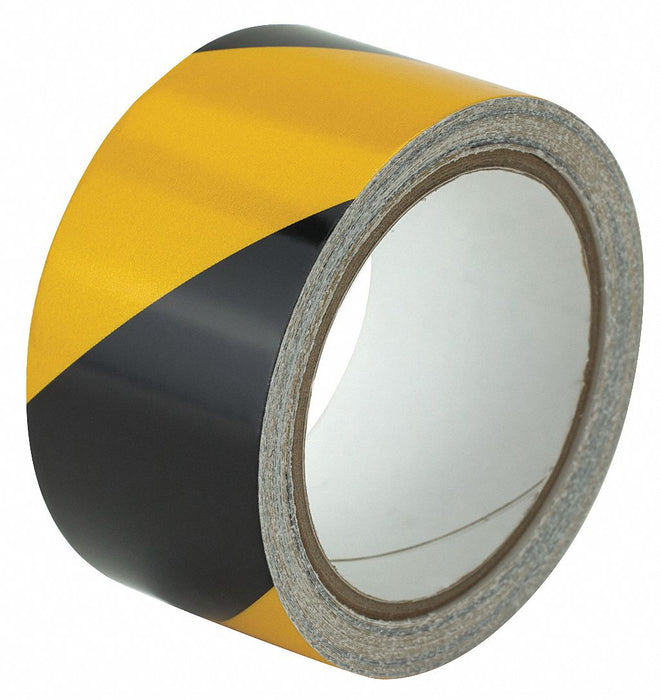 Floor Tape Black/Yellow 2 inx30 ft Roll