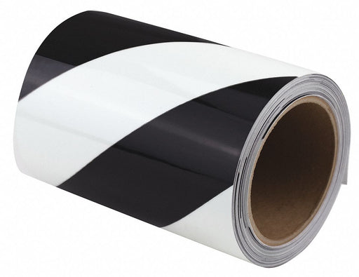 Floor Tape Black/White 6 inx30 ft Roll
