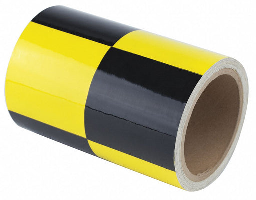 Floor Tape Black/Yellow 6 inx54 ft Roll