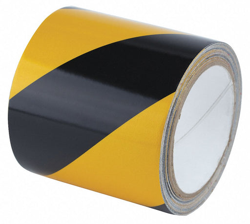 Floor Tape Black/Yellow 4 inx30 ft Roll
