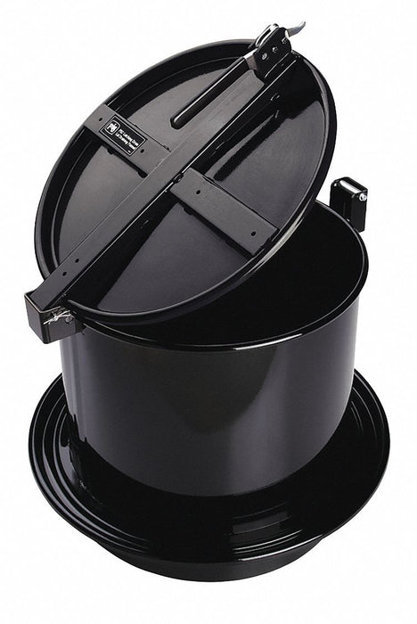 Drum Lid Black Steel 23.75 in L