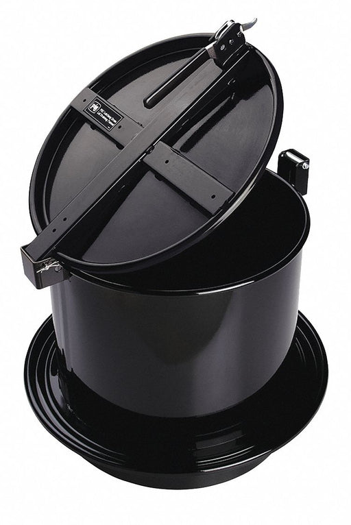 Drum Lid Black Steel 23.75 in L
