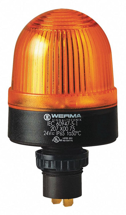 Warning Light Yellow 24VAC/DC Dome Lens