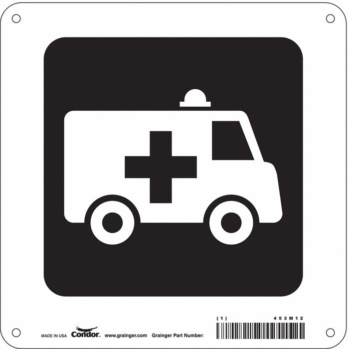 Hospital Sign 8 in x 8 in Aluminum