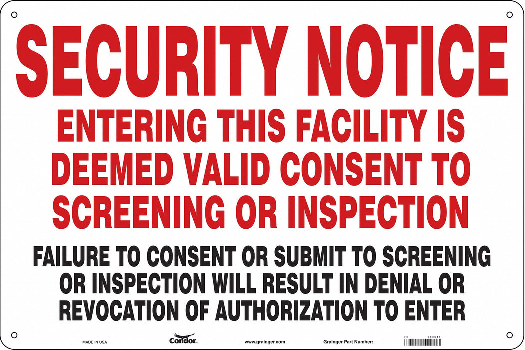 Safety Sign 24 in x 36 in Aluminum