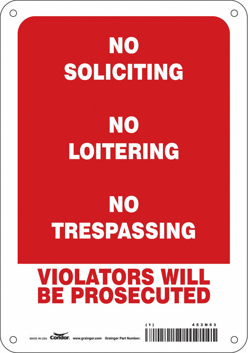 Safety Sign 10 in x 7 in Aluminum