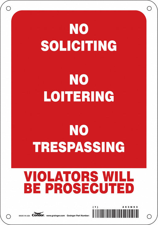 Safety Sign 10 in x 7 in Aluminum