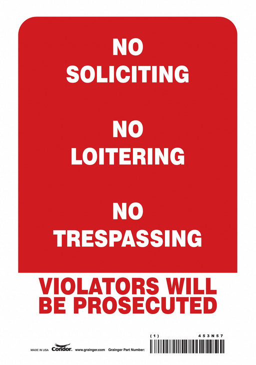 Safety Sign 10 in x 7 in Vinyl