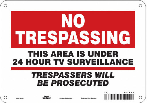Security Sign 7 in x 10 in Aluminum