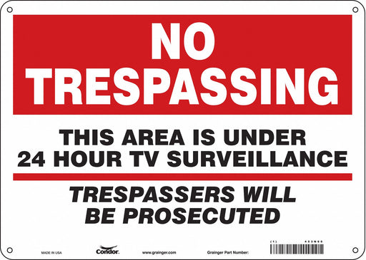 Safety Sign 10 inx14 in Aluminum