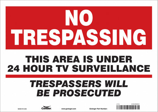 Safety Sign 10 in x 14 in Vinyl