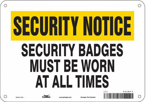 Safety Sign 7 in x 10 in Aluminum