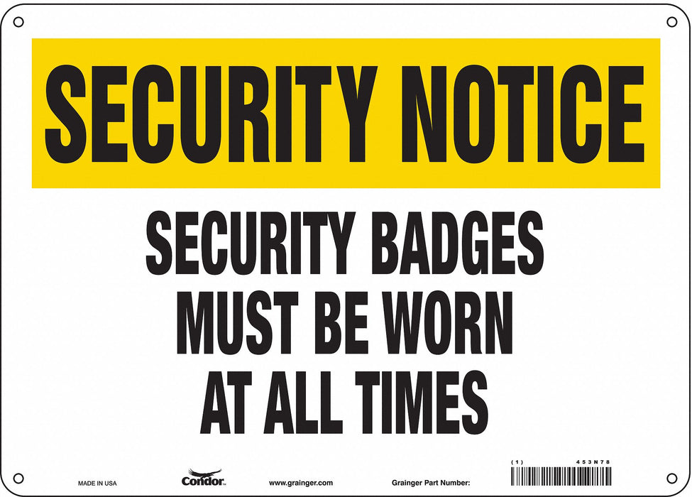 Safety Sign 10 in x 14 in Aluminum
