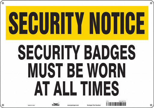Safety Sign 14 in x 20 in Aluminum