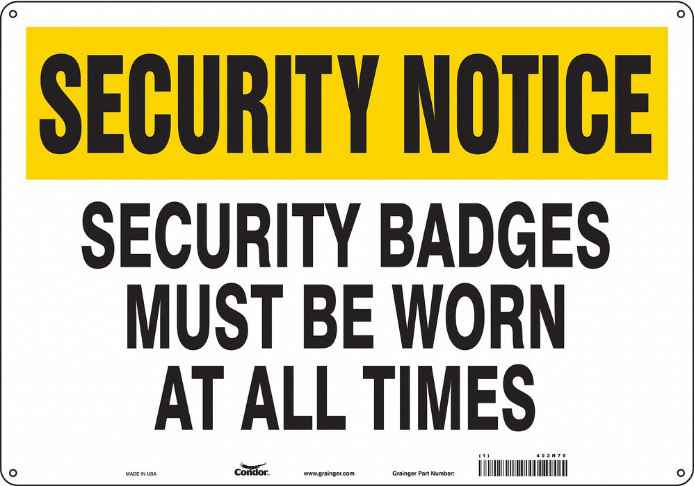 Safety Sign 14 in x 20 in Aluminum