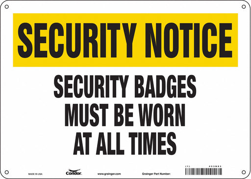 Safety Sign 10 in x 14 in Polyethylene