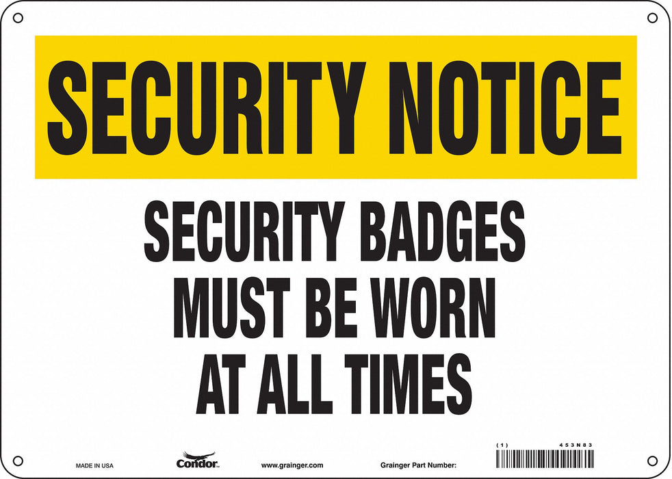 Safety Sign 10 in x 14 in Polyethylene