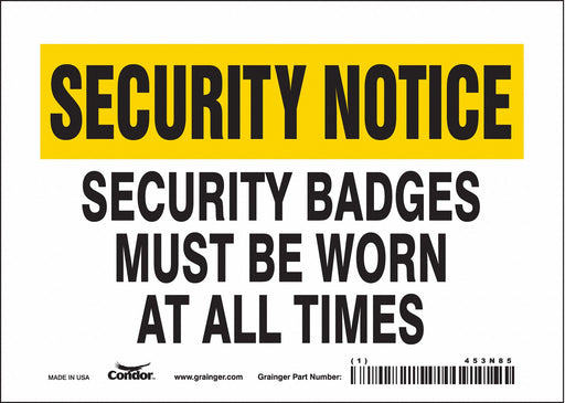 Safety Sign 5 in x 7 in Vinyl