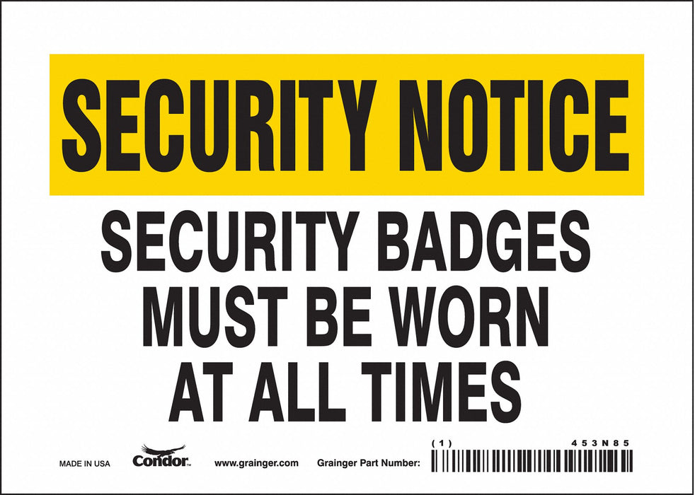 Safety Sign 5 in x 7 in Vinyl