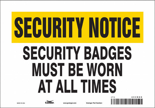 Safety Sign 7 in x 10 in Vinyl