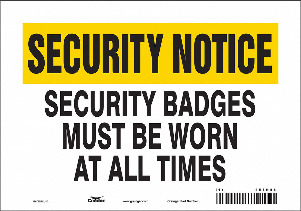 Safety Sign 7 in x 10 in Vinyl