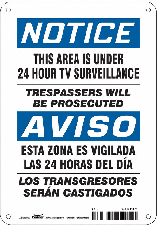 Safety Sign 10 in x 7 in Aluminum
