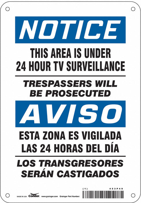 Safety Sign 10 in x 7 in Polyethylene