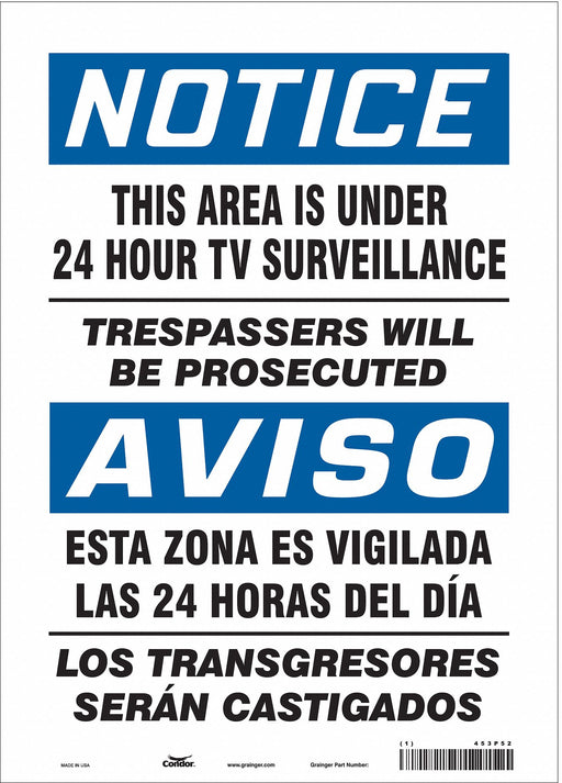 Safety Sign 14 in x 10 in Vinyl