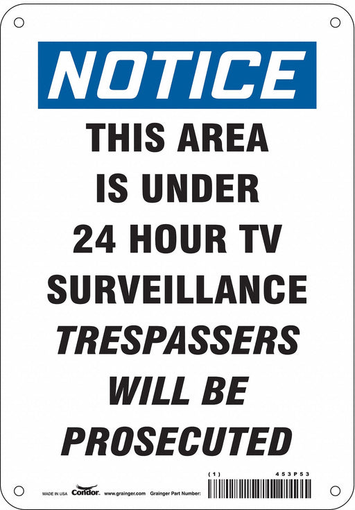 Safety Sign 10 in x 7 in Aluminum