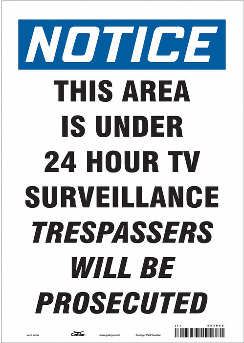 Safety Sign 14 in x 10 in Vinyl