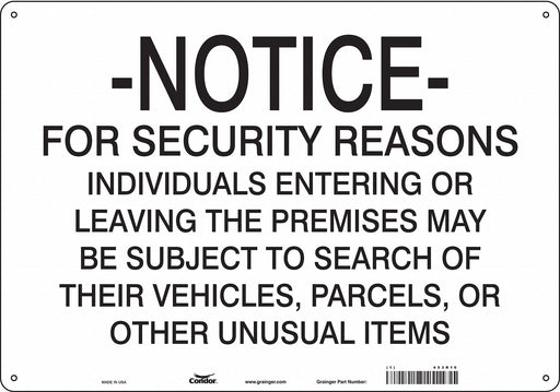 Safety Sign 14 in x 20 in Polyethylene