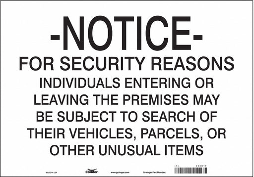 Safety Sign 14 in x 20 in Vinyl