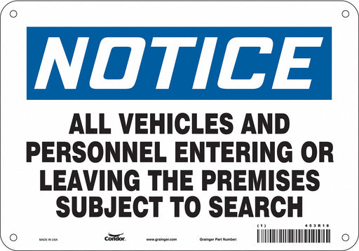 Safety Sign 7 in x 10 in Aluminum