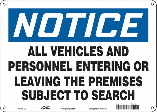 Safety Sign 10 in x 14 in Aluminum