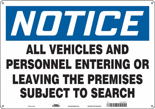 Safety Sign 14 in x 20 in Aluminum