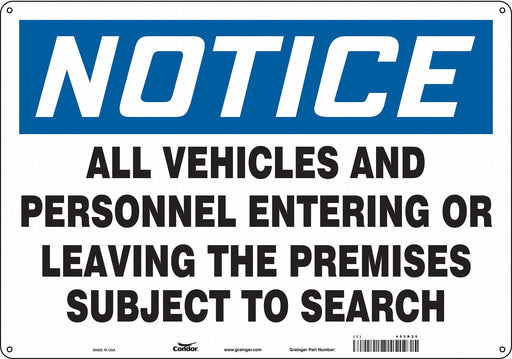 Safety Sign 14 in x 20 in Polyethylene