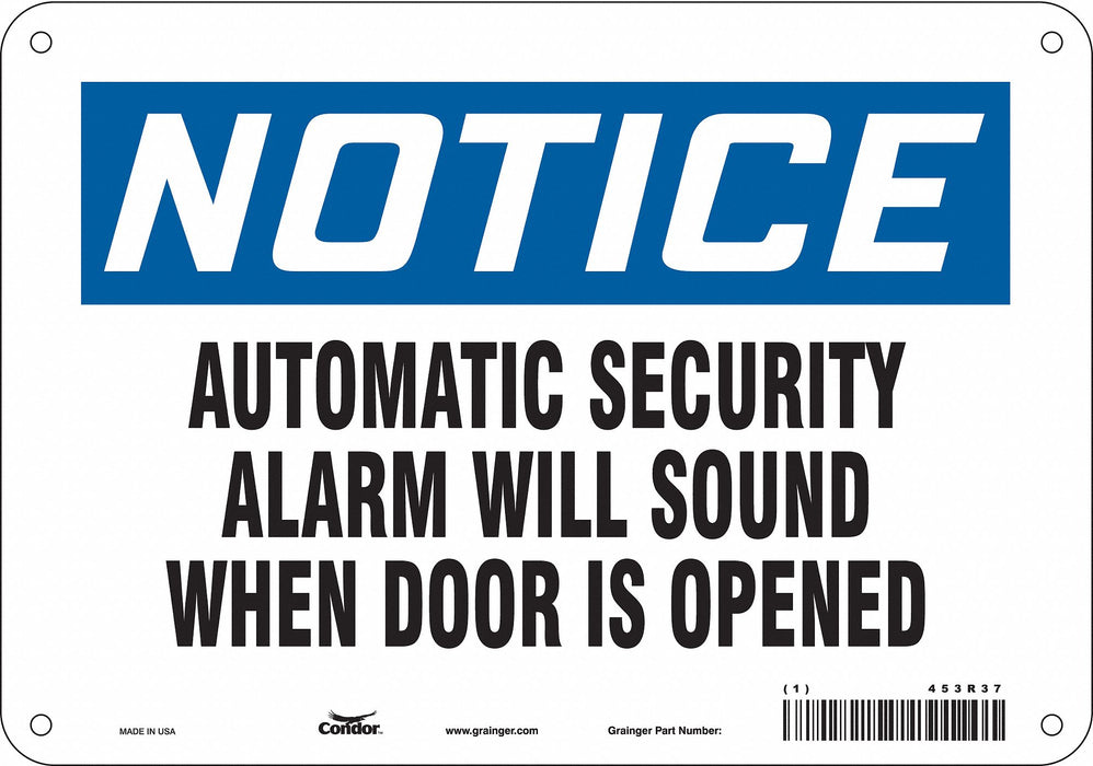 Safety Sign 7 in x 10 in Polyethylene