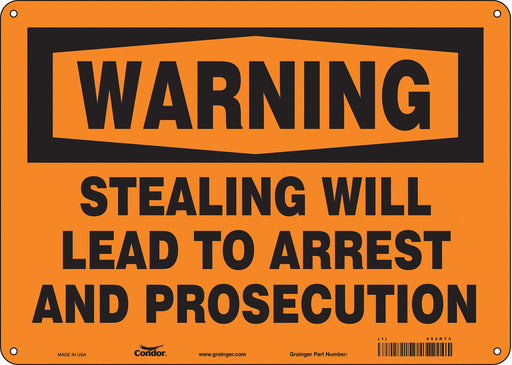 Safety Sign 10 in x 14 in Aluminum