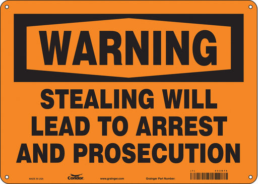 Safety Sign 10 in x 14 in Polyethylene