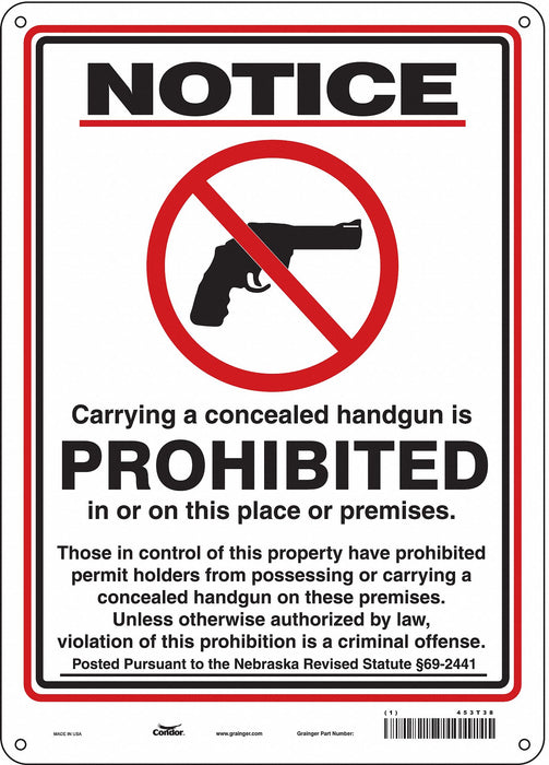 Safety Sign 14 in x 10 in Aluminum