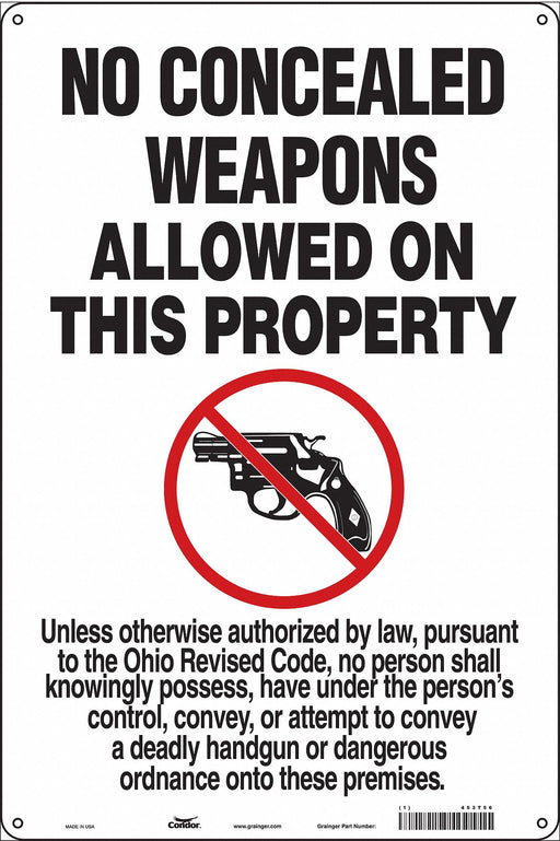 Safety Sign 18 in x 12 in Aluminum