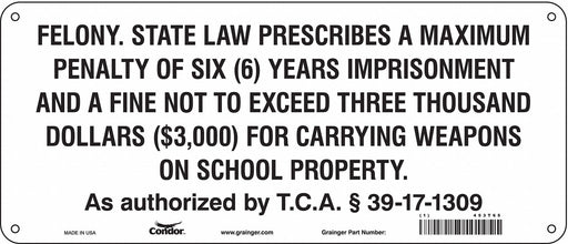 Safety Sign 6 in x 14 in Aluminum