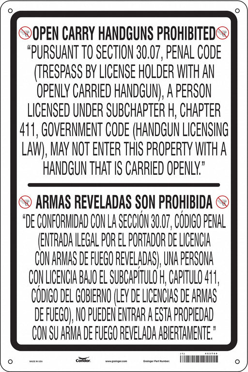 Safety Sign 36 in x 24 in Aluminum