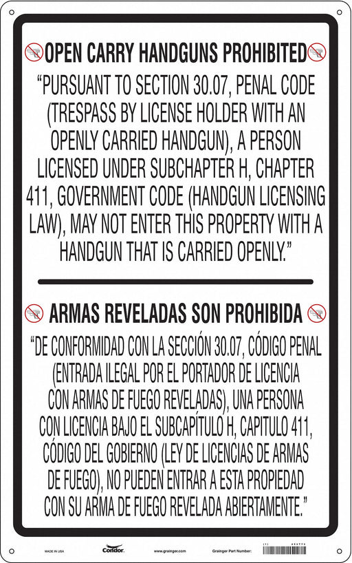 Safety Sign 48 in x 30 in Aluminum