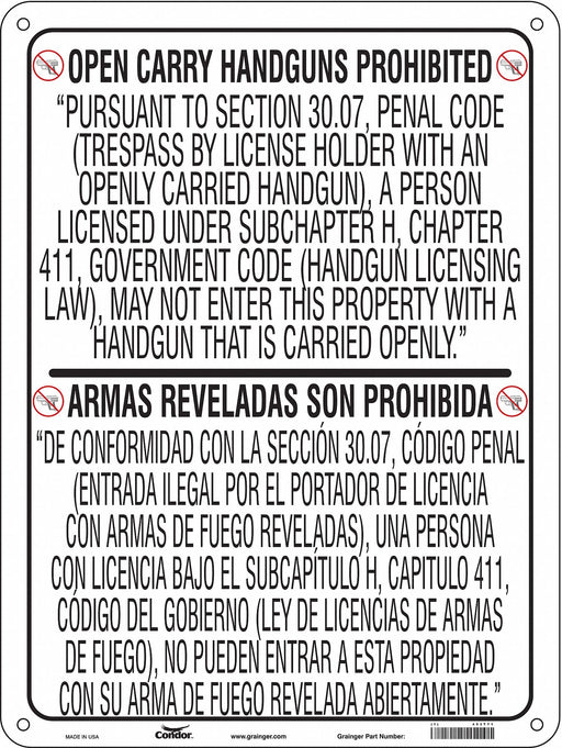 Safety Sign 24 in x 18 in Polyethylene