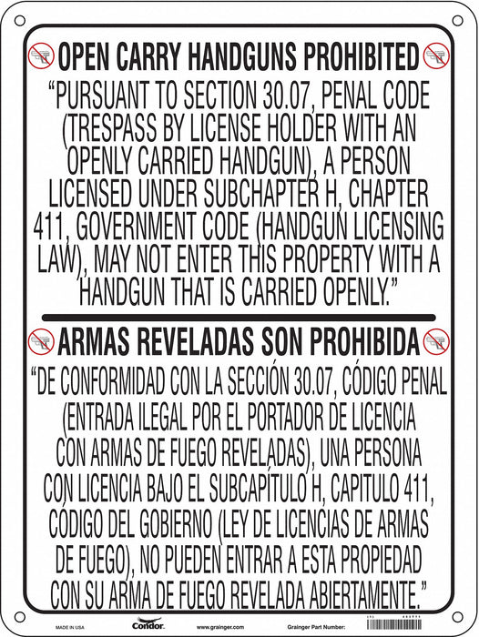 Safety Sign 24 in x 18 in Polyethylene