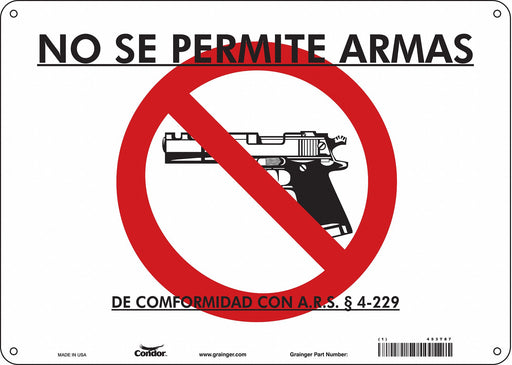 Safety Sign 10 in x 14 in Aluminum