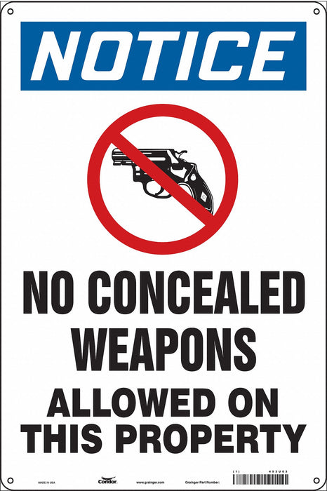 Safety Sign 18 in x 12 in Aluminum