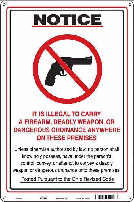 Safety Sign 18 in x 12 in Aluminum