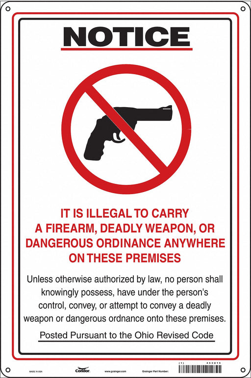 Safety Sign 18 in x 12 in Polyethylene
